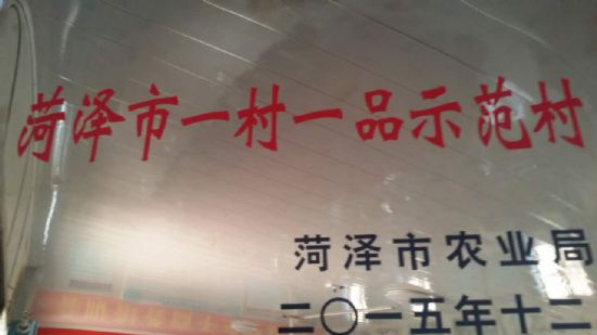 点击查看详细信息<br>标题：【资质荣誉】菏泽市一村一品 阅读次数：6775